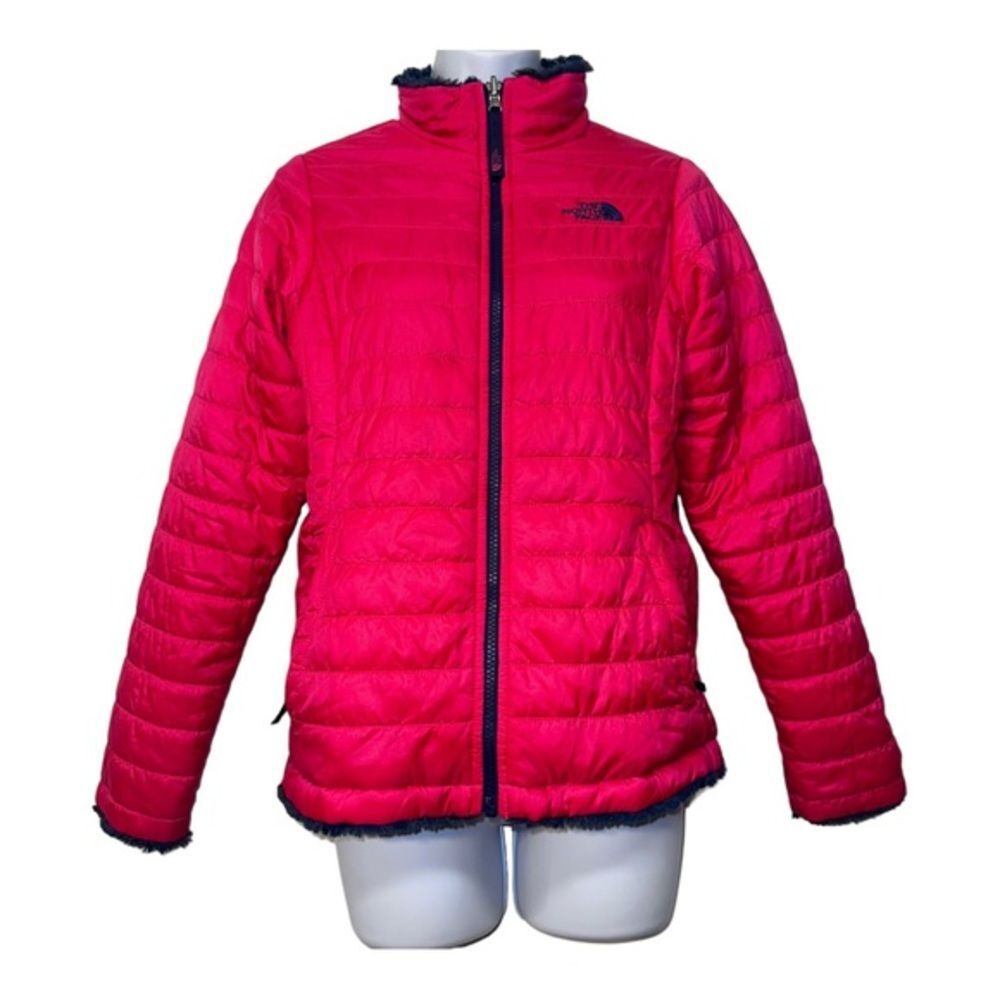 The North Face Girls Reversible Puffer jacket Sz L 14-16 pink